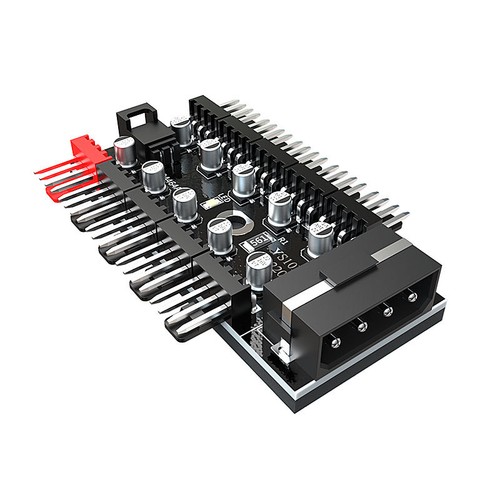 Computer case fan hub 4-pin motherboard PWM temperature control - Afbeelding 17 van 17