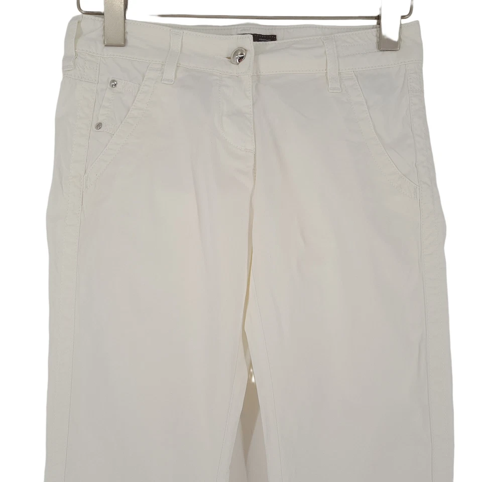 Jacob Cohen Pantalon Femme Slim Stretch Ez2 Taille W26 L28 Chino Blanc - Photo 2/4