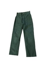 Vintage Vietnam Olive Green Utility Pants High Rise Military Workwear 29x30