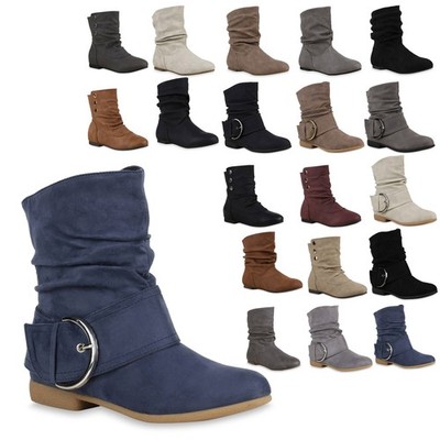 VAN HILL Emily Damen Schlupfstiefeletten Stiefeletten Flach Herbst Winter Boots
