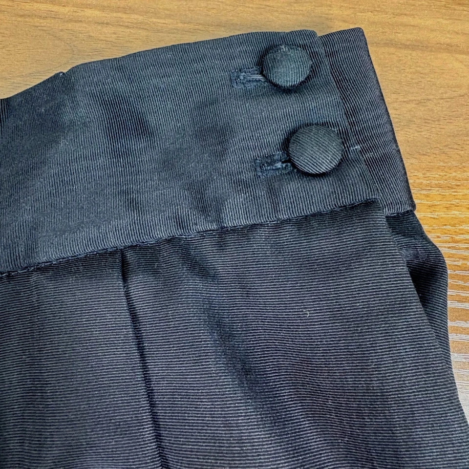 Falda midi Talbots negra plisada brillante completa para mujer talla 16 vintage hecha en EE. UU. Foto 4 de 4