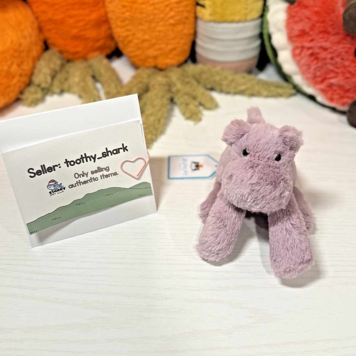 Jellycat Tiny Smudge Hippo BNWT - 100% Authentic - Fast Ship from