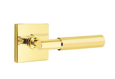 Emtek Select Privacy, Square Rosette, T-Bar Stem, Faceted Handle US3NL RH