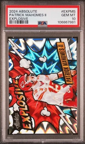 2024 Panini Absolute Patrick Mahomes II Explosive! SSP Case Hit. PSA 10