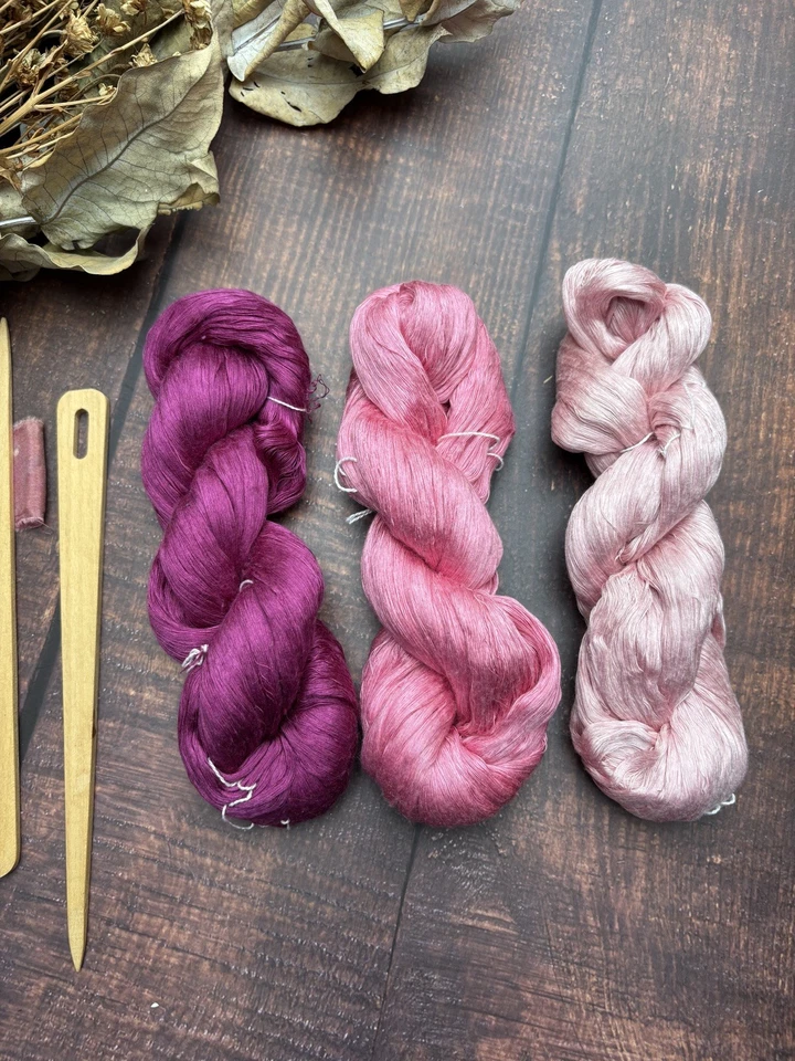 50g 100% Mulberry Luxury Silk Thread Yarn For Weaving PICK YOUR COLOUR - Image 4 of 4