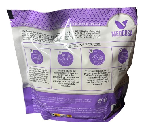 5 Pack Medcosa No Rinse Shampoo Conditioning Cap Hair Wash - Picture 4 of 5