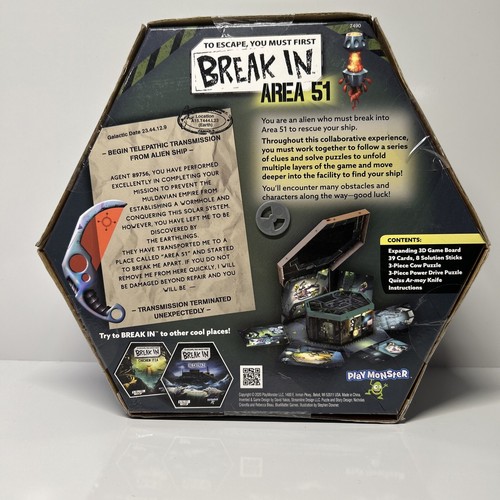 Break In: Area 51 Board Game NEW In Box NIB By Play Monster - Picture 3 of 6