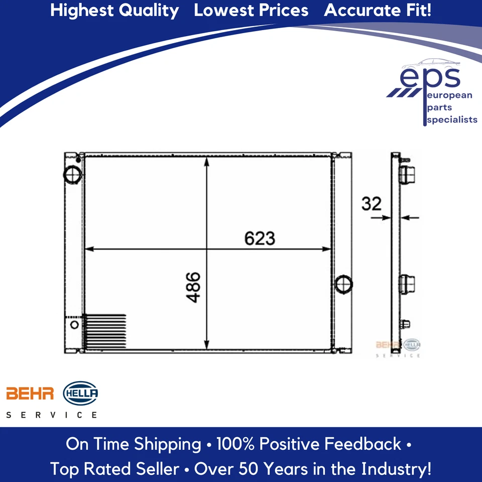 Radiador BMW 525 528 530 i xi xDrive 2006-10 OEM Hecho en Alemania Original Behr Foto 4 de 4