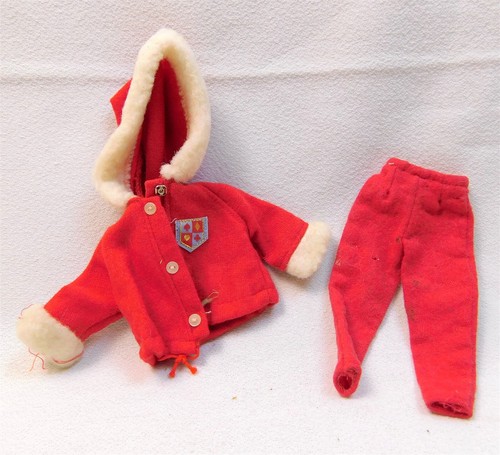Vintage Early 60's TAMMY Doll Clothes Outfit Red White Winter Pants Coat - Picture 6 of 6
