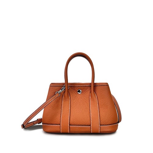 Handtasche Tasche Litschi genarbtes Rindsleder Echtleder Mini Gartentasche Damen - Bild 6 von 19
