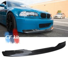 For 2001-2006 Bmw Csl Style E46 2d 4d Carbon Fibre Front Hc Bumper Lip Spoiler