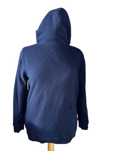 Nautica Blue White Logo Hoodie Youth Jacket Sz XL 18/ 20 Full Zip Inside Fleece - Picture 4 of 6
