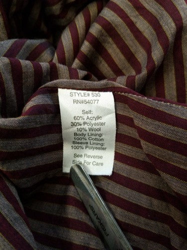 Cardigan giacca Cabi donna granato full zip davanti taglia 6 con tasche bordo frange - Foto 11 di 12