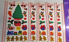 5 Sheets Mrs Grossmans Stickers 9"x6" Christmas Tree Train Presents Gingerbread