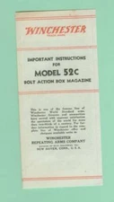 Winchester Model 52C Owners Manual Reproduction