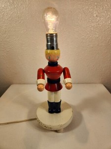 1950's Nursery Kids Baby Lamp Toy Soldier Boy Tested Working Vintage No Shade