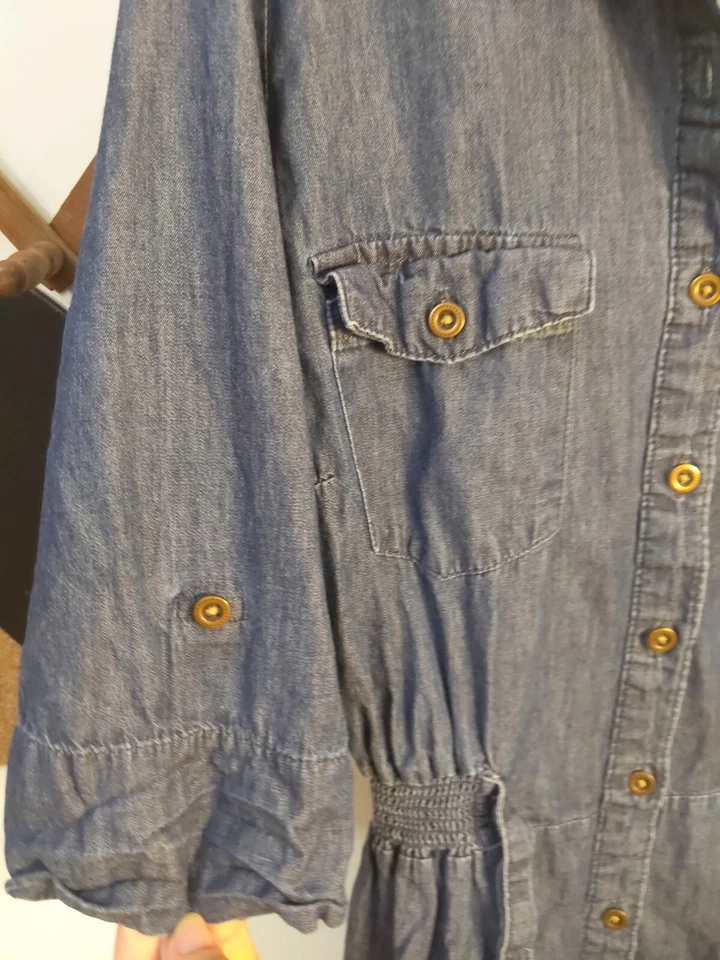 Платье Millennium темно-синее эластичное на талии на пуговицах размер Sm. - Изображение 3 из 4