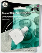 Telephone Line Splitter Adapter - 1-to-2, Male to Female, 4-Pin, White GE 26191