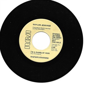 WAYLON-JENNINGS-034-I-039-m-a-Ramblin-Man-034-Promo-RCA-45-both-sides-Mono-Stereo-1974