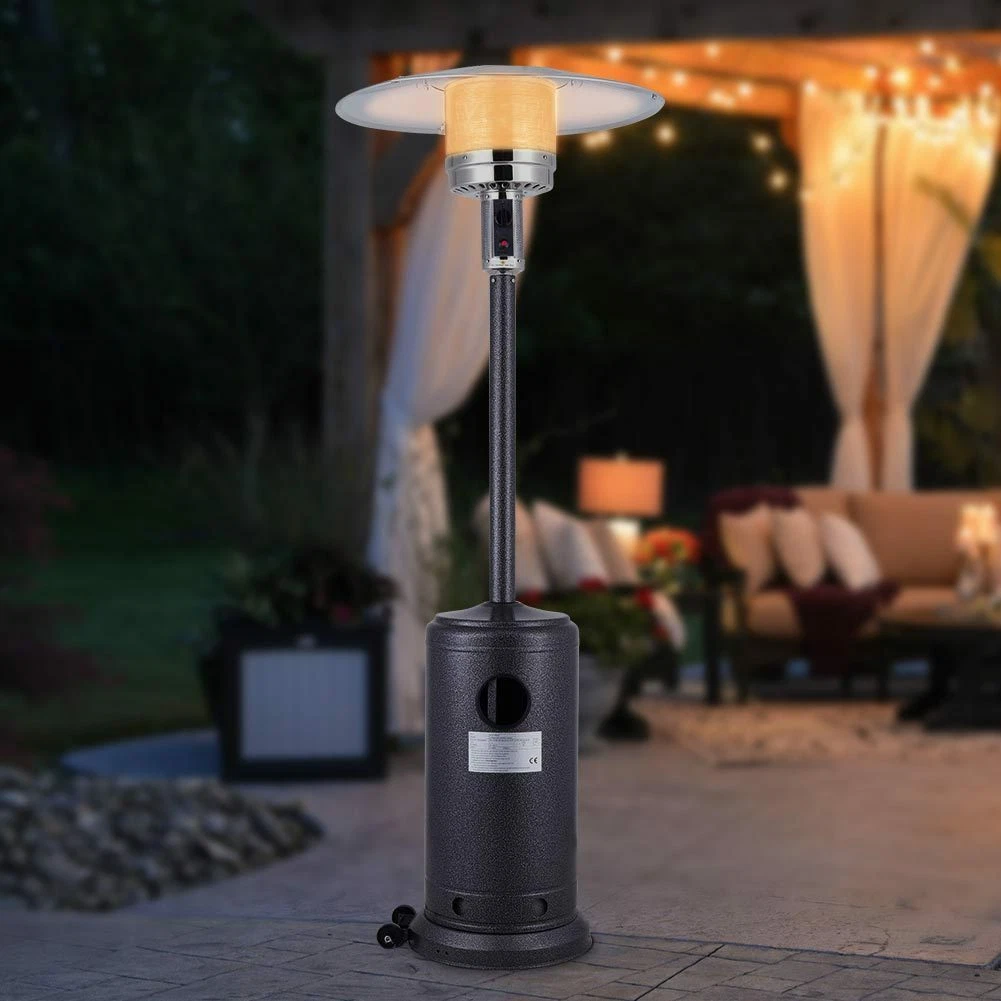 Gas Patio Heater Garden Mushroom Piezo Ignition Burner Free Standing with Wheels