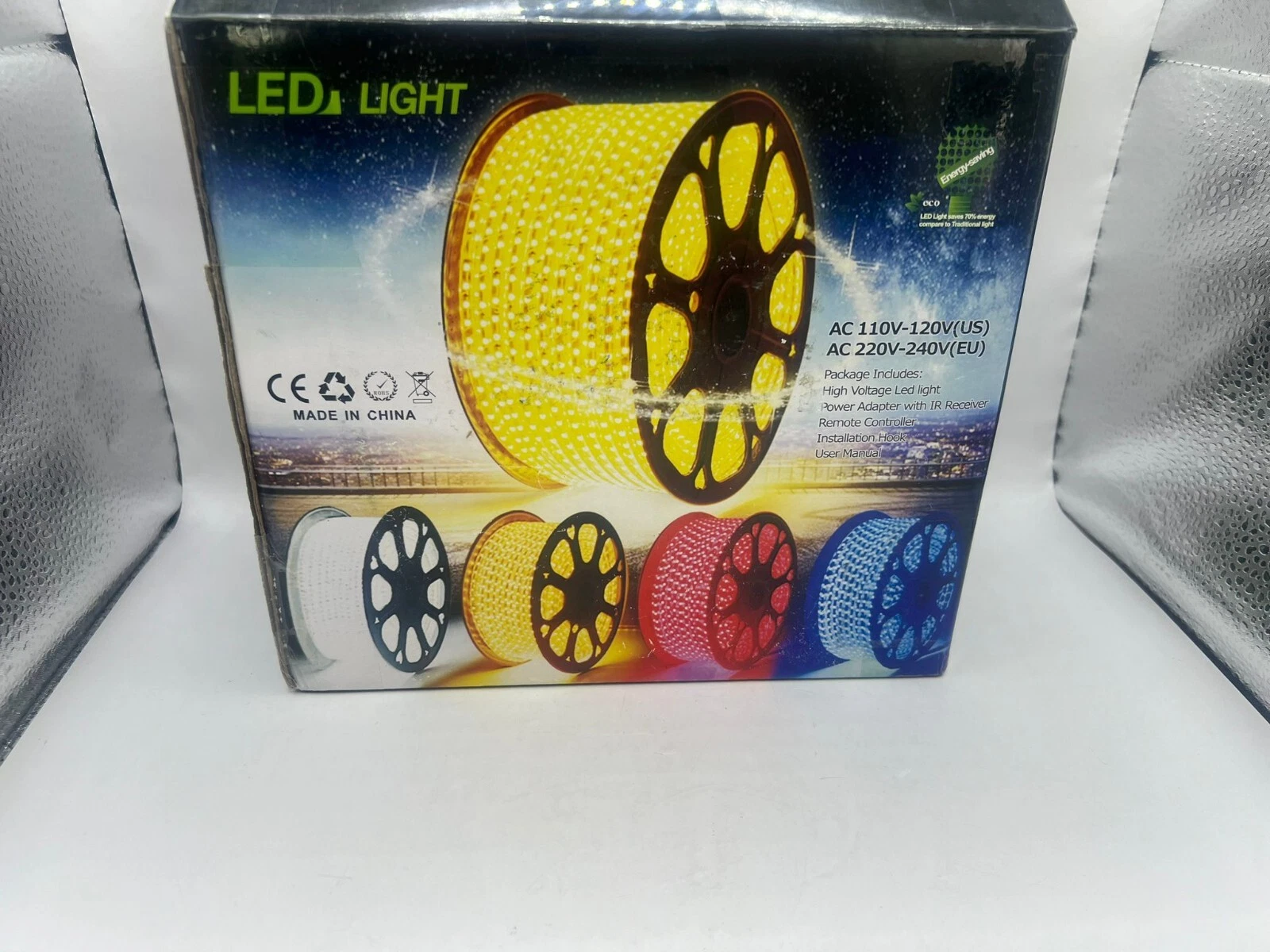 Mektov AC 110V Home Decoration 5050 RGB LED Strip 10m / 32.8ft, Multicolor