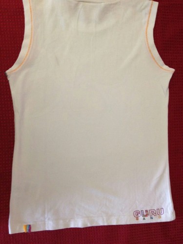 GURU gang - Canotta bianca con fiore colorato - Taglia L - 97% cotone 3% Elastan - Picture 5 of 6