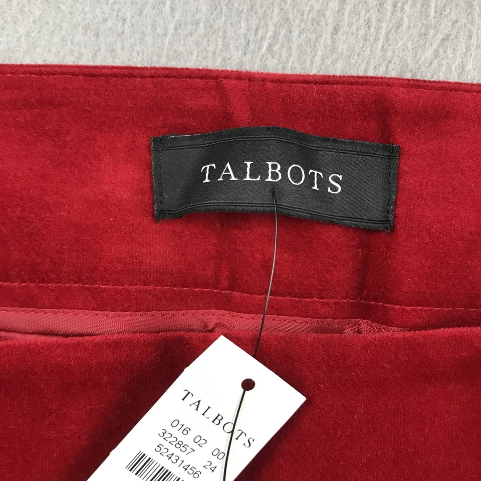 Talbots Pants Womens 18 Red Velvet Flat Front Side Zip Chatham Ankle Slim NWT - Image 2 of 4