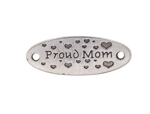 10PCS Antiqued Silver Prond Mom Oval Connector Links - 第 1/6 張圖片
