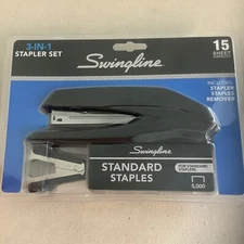  Swingline Economy Stapler Pack Full Strip 15-Sheet Capacity Black 54551 NEW