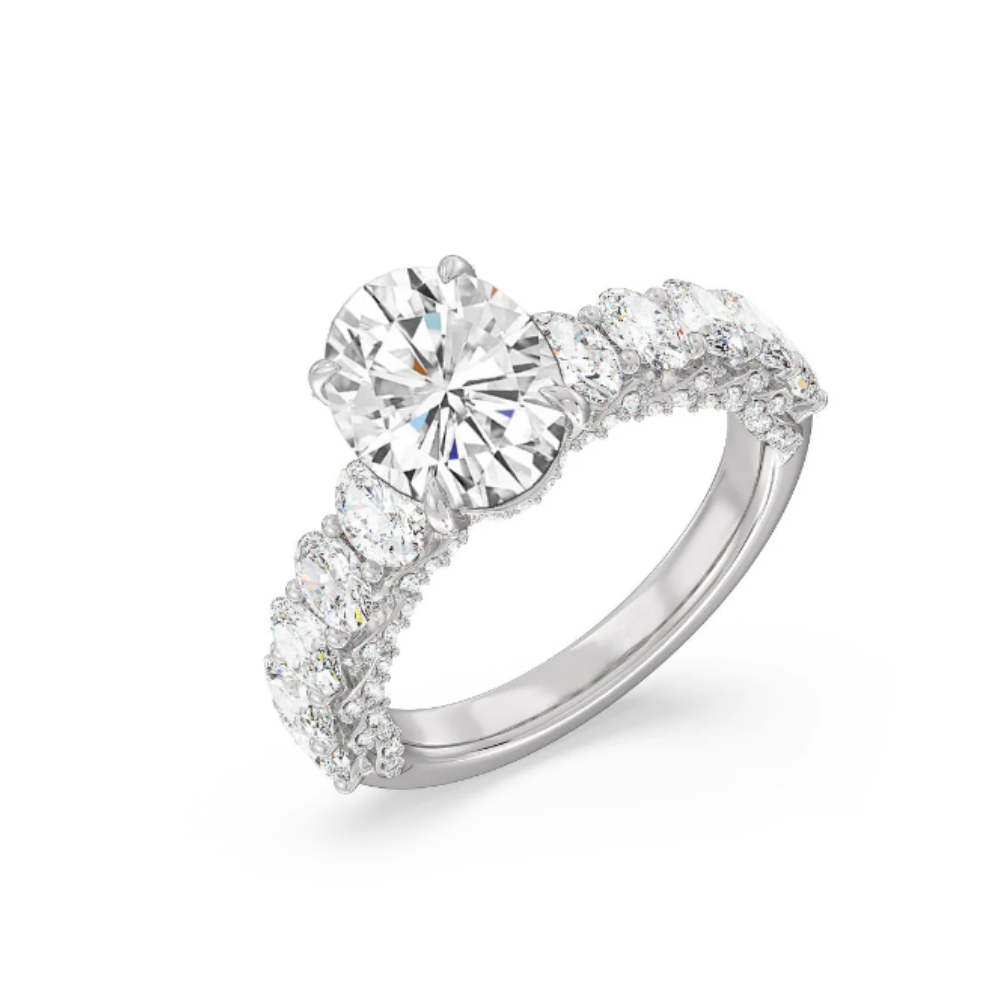 Diamond Wedding Band Platinum PT950 Lab Grown IGI Certified 4 Carat Round-image