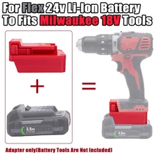 Adapter Suitable For FLEX 24V Li-Ion Battery To Fits Milwaukee 18V Power Tools