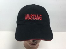 Mustang hat black red SpellOut baseball cap strap back Ford