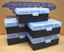 5 x AA Battery Plastic Storage Box Bin Container HOLDS 50 BATTERIES CLEAR COLOR