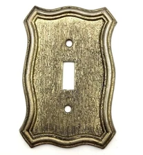 Vntg American Tack & Hardware Single Light Switch Cover Brass Looking Colonial
