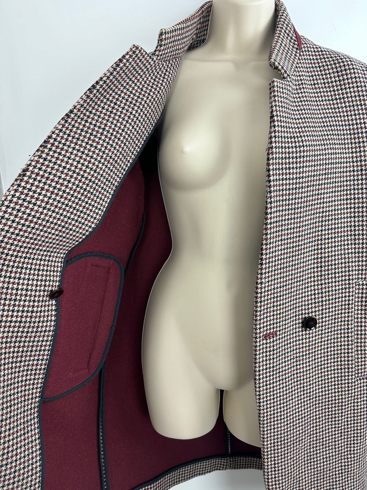 Zara Basic Outwear Houndstooth Coat Jacket Size E… - image 3