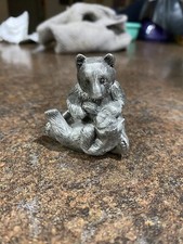 On A Whime By Dana 1992 Pewter Rare Tooth Fairy Box Bear  Cub First Tooth