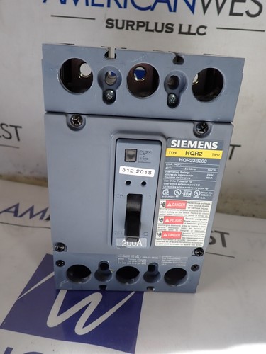 Siemens HQR2 HQR23B200 200 amp 65kA @ 240v 3 Pole Circuit Breaker - TESTED