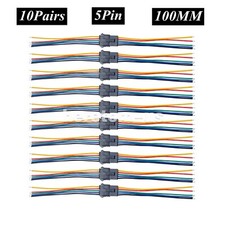 10Pairs JST 5-Pin SM Plug Male and Female Connctor Adapter Cable 100mm Wire