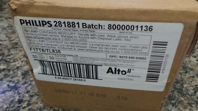 Philips F17T8/TL835/ALTO30PK  Alto II Fluorescent Light Lighting Lamps x30 CC-12