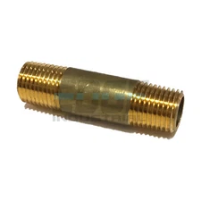 BRASS NIPPLE 1/4" X 1/4", 2" LENGTH, MALE NPT MNPT FUEL/AIR/WOG