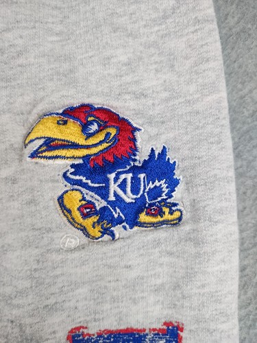 Kansas Jayhawks Joggers Youth Size Small Gray Elastic Waist Athleisure - Picture 8 of 24