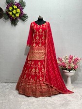 New Fancy Faux Georgette Top Lehenga With Dupatta For Women  Girls Wear
