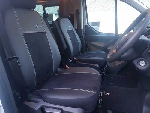 EcoLeather + Alicante Tailored Front Seat Covers for HYUNDAI i10 Mk2 2013 - 2020 - Picture 10 of 12