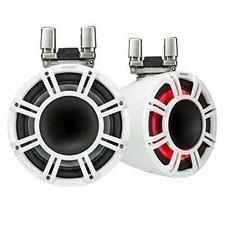 KICKER Marine Horn LED Speakers Tower Set 9 inch  Boat / Wakeboarding - White