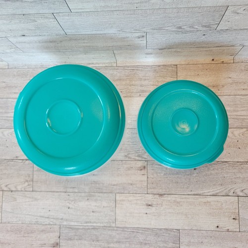 De colección Rubbermaid Servin Saver Cuencos Tapas Teal Aqua Contenedores Redondos #7 #8 Lote de Juego - Imagen 2 de 15