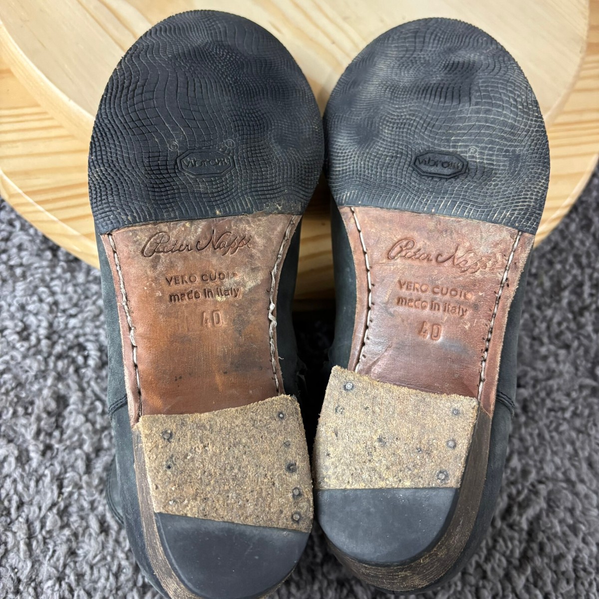 Peter Nappi Gray Distressed Chukka Boots Leather Italy Vibram Sole Peter Nappi Alfeo Cap Toe - Porcini | Dress Boots | Huckberry main image 2