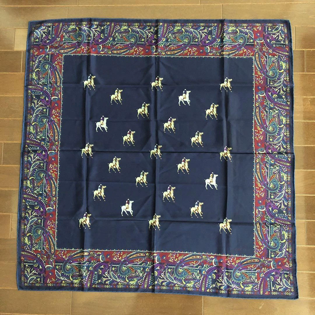 Echarpe GUCCI cheval cachemire Gucci ancienne unisexe marine sans étiquette