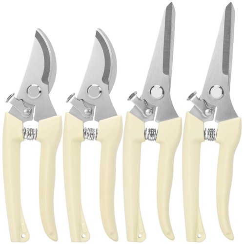 4PACK Pruning Shears, Stainless Steel Garden Shears, Sharp Handhled Gardening Sc