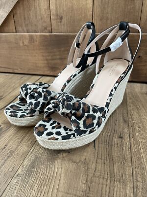 KATE SPADE NEW YORK Tianna Leopard Espadrille Wedge Sandals Shoes - New -  Size 9 | eBay