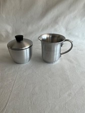 Vintage Creative Playthings Aluminum Creamer  Sugar Bowl Lid Made in Italy New